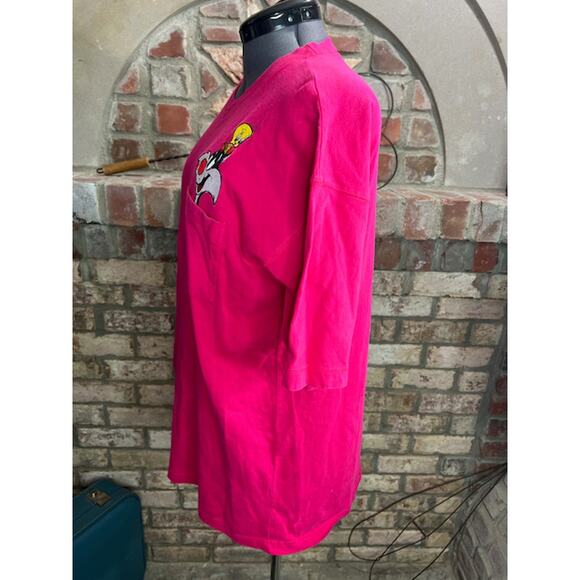 T-shirt Loony Toons sylvester tweety bird embroidered hot pink - Picture 4 of 9